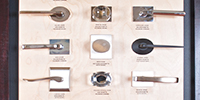 An image of door hardware samples sold by Medallion Industries, Inc.