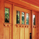 Image showing upper portion of an exterior wood door